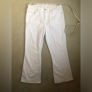 Dear John Women's White Jeanne Cropped Kick Flare  Jeans